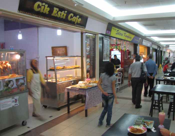 view of some of the food options at Danga City Mall