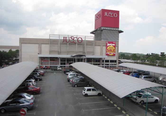 view of the outside of the Jusco Mall at Permas Jaya