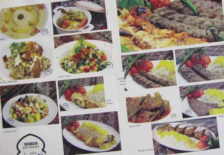 photo of menu for Shahrzad Iranian Restaurant
