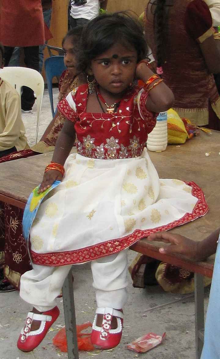 photo of girl in a red dress