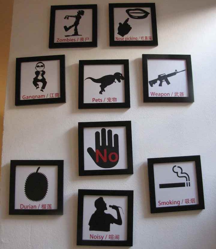 photo of signs for what you can't do