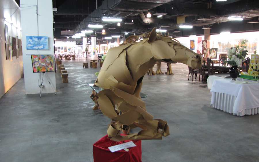 photo of cardboard horse