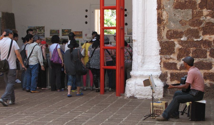 Vendors inside of St. Paul's Church