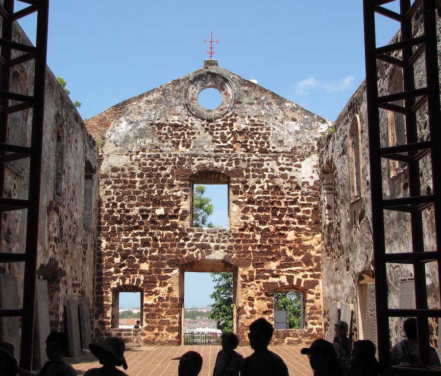 Interior of the ruins of St. Paul's Church (there is no roof)