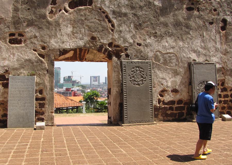 Interior of St. Paul's Church, looking to city through doorway (no doors)